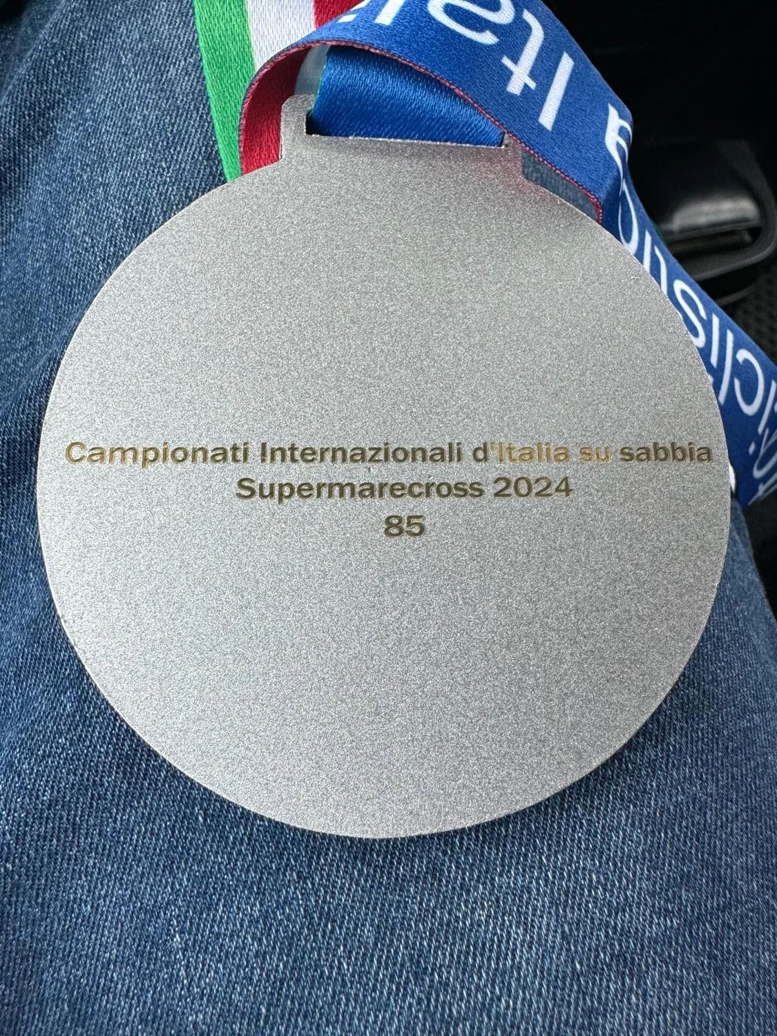 Medaglia FMI · Internazionali d’Italia su sabbia · Supermarecross 2024 · 85 cc · retro